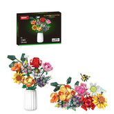 Assemble 8 Flower Brick Bouquet Flower Building Blocks Set Toy With Rose